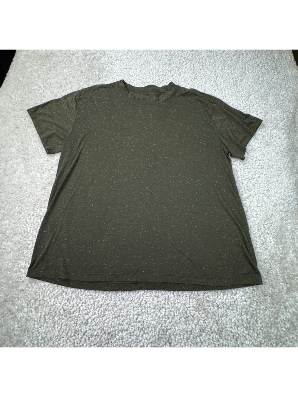 Lululemon All Yours Boyfriend Tee Oversized Speckled Dark Olive Green/White 12